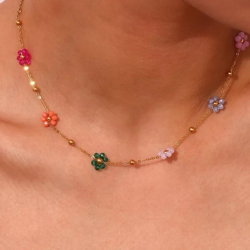 Gold-plated Flowers Necklace